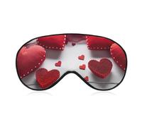 Handgefertigte rote Herz-Augenmaske, seitliche Schlafmaske, leichte Augenbinde, Schlafmaske, Nasenpolster und Gummiband für Kinder, Frauen und Männer