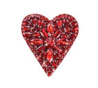 Handgefertigte rote Krone Herz Perlen Strass Patches Applikation für Mantel Kleidung Dekor Nähzubehör (B 2 Stück)