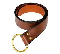 Handgefertigter Ringgürtel mit Ring aus Messing mit Antik Finish Braun