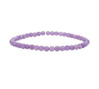 Handgefertigtes Armband mit 4mm Perlen - Natürliche Steinperlen für Yoga, Mala und Boho-Stil - Dehnbares Armband für Damen und Herren (Amethyst)