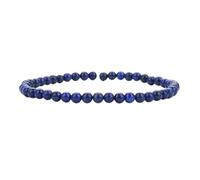 Handgefertigtes Armband mit 4mm Perlen - Natürliche Steinperlen für Yoga, Mala und Boho-Stil - Dehnbares Armband für Damen und Herren (Lapislazuli)