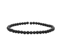 Handgefertigtes Armband mit 4mm Perlen - Natürliche Steinperlen für Yoga, Mala und Boho-Stil - Dehnbares Armband für Damen und Herren (Schwarzer Achat)
