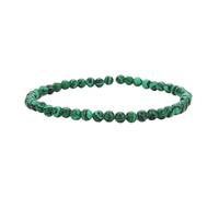 Handgefertigtes Armband mit 4mm Perlen - Natürliche Steinperlen für Yoga, Mala und Boho-Stil - Dehnbares Armband für Damen und Herren (Malachit)