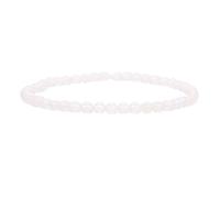 Handgefertigtes Armband mit 4mm Perlen - Natürliche Steinperlen für Yoga, Mala und Boho-Stil - Dehnbares Armband für Damen und Herren (Weißer Kristall)