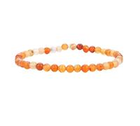 Handgefertigtes Armband mit 4mm Perlen - Natürliche Steinperlen für Yoga, Mala und Boho-Stil - Dehnbares Armband für Damen und Herren (Karneol)