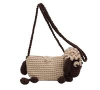 Handgehäkelte Umhängetasche, Mini-süße Kawaii-Strick-Umhängetasche, handgewebte Häkelhandtaschen, Schaf