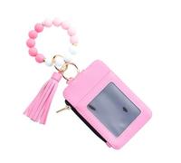 Handgelenksband Schlüsselanhänger mit Portemonnaie | Kartenhalter mit Perlenquaste und Armband - Münzenhalter | Party Verabredung Geburtstag Feiertag Urlaub Einkaufen Reisen