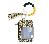 Handgelenksband Schlüsselanhänger mit Portemonnaie,Mit Perlen Und Quaste Armband Kartenhalter | Münzbörse für Reise Hochzeit Party Urlaub,Geburtstag Shopping Datum