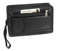Handgelenktasche mit Doppelkammer und Handyfach schwarz Nappaleder für Herren