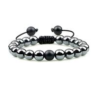 Handgemachte geflochtene Männer Armband Stein Hämatit Auge Onyx Perlenarmbänder Armreifen Männer Frauen Yoga Schmuck Pulsera HombreDurability