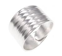 Handgemachter gehämmerter breiter Silberring für Frauen Männer offen verstellbar StatementRing Schmuck Geschenk Fashion Rings