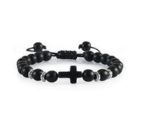 Handgemachtes Stein-Holz-Perlen-Armband, christliches Jesus-Kreuz, geflochtene Armbänder, Männer, Frauen, Gebet, Yoga, Schmuck, Paargeschenk Schön und praktisch