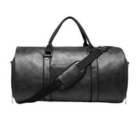 Handgepäck-Kleidersack, große Anzugtasche, wasserdichte Anzug-Tragetaschen, Leder, 2-in-1-Kleidungsträger mit Schuhfach für Männer, Frauen, Urlaub, Schwarz , Refer to description