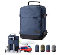 Handgepäck Rucksack für Ryanair Eurowings 40x20x25 40x30x20 [Handgepäckrucksack] Flugzeug Reisetasche Boardgepäck Bordcase Reiserucksack Kabinenkoffer Weekender (blau-schwarz, 40x30x20 24L)