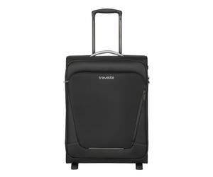 Handgepäck-Trolley TRAVELITE "JETPACK Multi 2 Cabin Handgepäck Koffer", Gr. B/H/T: 40cm x 55cm x 20cm 41 l, schwarz, Polyester, unifarben mit Farbeinsätzen, Koffer, Weichgepäck, passend für Ryanair, C