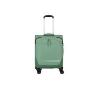Handgepäckkoffer TRAVELITE "KICK OFF Reisekoffer", Gr. B/H/T: 45cm x 55cm x 20cm 37 l, grün (mint), Polyester, Koffer, 4 Doppelrollen, Außentaschen und Packgurte - leicht und robust (57437639-0) mint