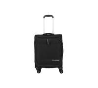 Handgepäckkoffer TRAVELITE "KICK OFF Reisekoffer", Gr. B/H/T: 45cm x 55cm x 20cm 37 l, schwarz, Polyester, Koffer, 4 Doppelrollen, Außentaschen und Packgurte - leicht und robust (66310848-0) schwarz