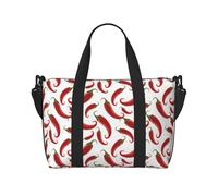 Handgepäcktasche für Damen, Wochenendtasche, Chili-Pfeffer-Rot, persönliche Gegenstände, Reisetasche, Reiseutensilien, Sport, Turnbeutel für Männer und Frauen