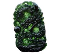 Handgeschnitzter grüner Jade- -Anhänger - feine Jadeit-Halskette mit künstlerischer Handwerkskunst, symbolischem Stein, traditioneller chinesischer Charm-Schmuck für Wohlstand, Eleganz und