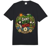 Handgezeichnetes Sankt Kitts Nevis Reise-Souvenir Wahrzeichen Geschenk Comfort Colors Adult Heavyweight T-Shirt