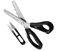 Handi Stitch Zackenschere mit Fadenschneider - Schneiderschere Stoffschere Zickzack 22,86cm Edelstahl - Schere Scharf Wellenschere zum Schneiden von Stoff, Kleidung, Textilien, Nähen, Papier, Basteln