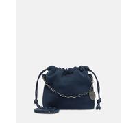 Handliche Beuteltasche aus weichem Veloursleder blau