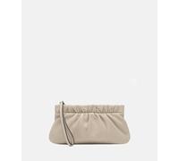 Handliche Clutch aus Leder beige