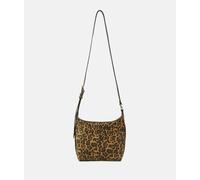 Handliche Crossbody-Bag mit Leo-Print braun