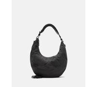 Handliche Hobo-Bag aus Denim schwarz
