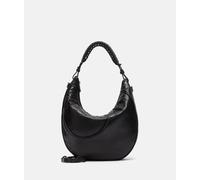 Handliche Hobo-Bag aus gewachstem Leder schwarz