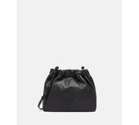 Handliche Hobo-Bag aus natürlich genarbtem Leder schwarz