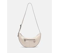 Handliche Hobo-Bag aus Rindsleder mit glossy Finish beige