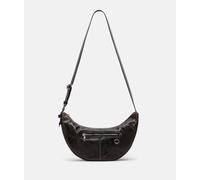 Handliche Hobo-Bag aus Rindsleder mit glossy Finish braun