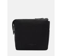Handliche Kosmetiktasche aus recyceltem Polyester in Twill-Struktur schwarz