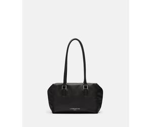 Handliche Schultertasche aus Leder schwarz