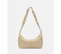 Handliche Schultertasche aus Rindsleder beige