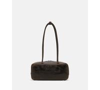 Handliche Schultertasche aus Rindsleder braun