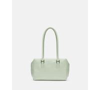 Handliche Schultertasche aus Rindsleder mit glossy Finish grün