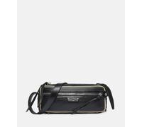 Handliche Schultertasche in Glattlederoptik schwarz