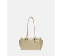 Handliche Schultertasche in Lacklederoptik mit glossy Finish beige