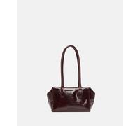 Handliche Schultertasche in Lacklederoptik rot