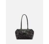 Handliche Schultertasche mit glossy Finish grau