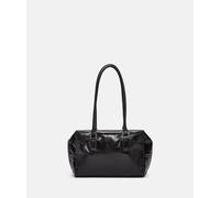 Handliche Schultertasche mit glossy Finish schwarz