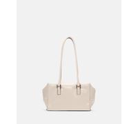 Handliche Tasche aus Rindsleder mit glossy Finish beige