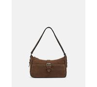 Handliche Tasche aus Veloursleder braun