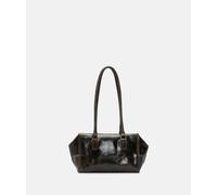 Handliche Tasche in Lacklederoptik mit glossy Finish braun