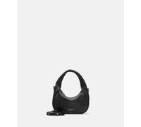 Handliche Umhängetasche aus Leder im Vintage-Look schwarz