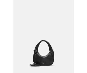 Handliche Umhängetasche aus Leder im Vintage-Look schwarz