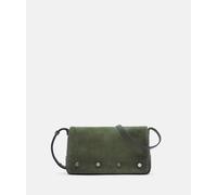 Handliche Umhängetasche aus weichem Veloursleder olive
