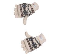 Handschuh mit Klappe und Norweger Muster Thinsulate für Damen beige, One Size